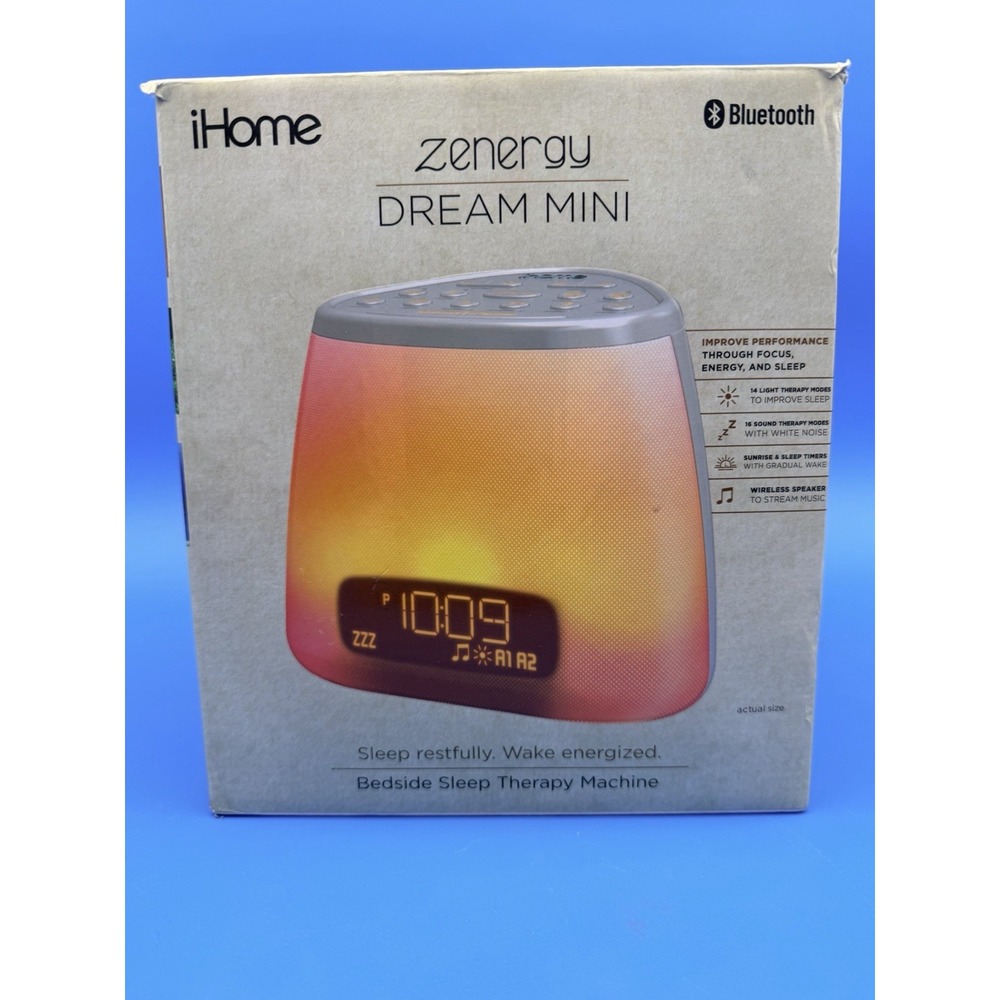 iHome Zenergy Dream Mini iZBT7 Bluetooth Bedside Sleep Therapy Machine